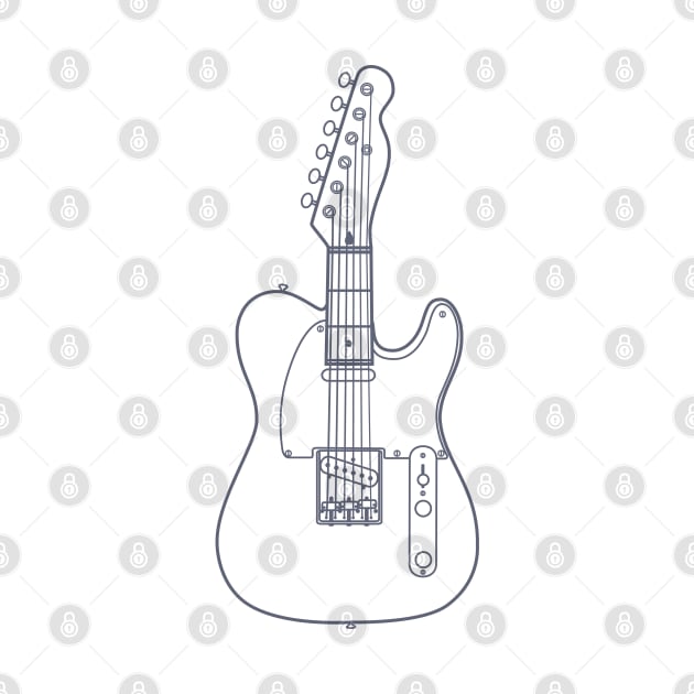 Three Frets T-Style Electric Guitar Outline by nightsworthy