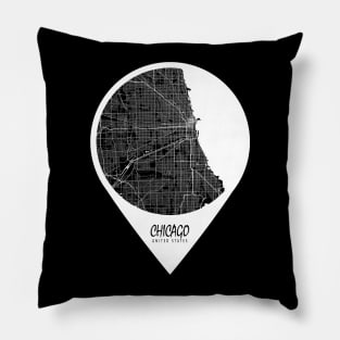 Chicago, USA City Map - Travel Pin Pillow