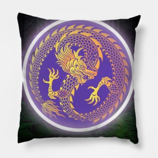 Purple and Gold Glowing Dragon, TRANSPARENT VERSION ON MY SHOP Pillow