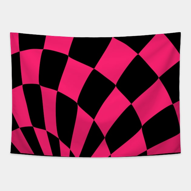 Pink and Black Checkers Tapestry by taoistviking