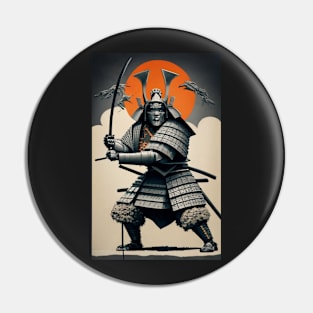 Japan Armored Samurai Painting Pin