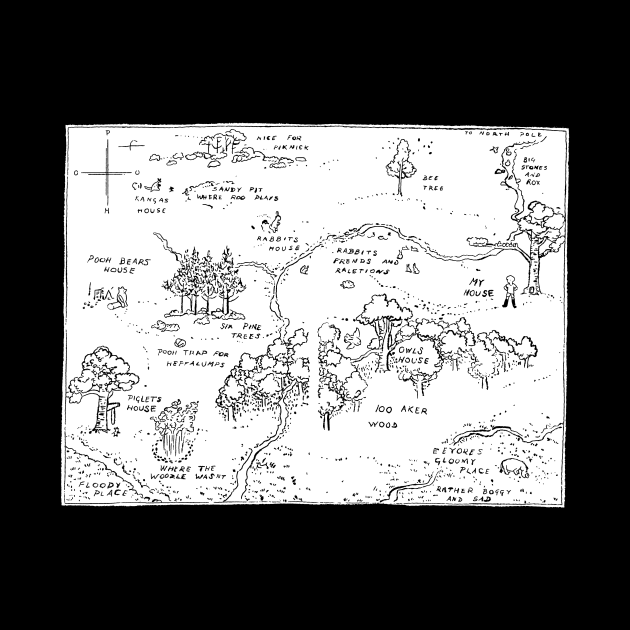 100 Aker Wood Map by Boyanton Designs