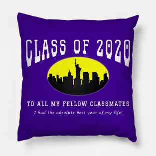 Class of 2020 - Purple, Yellow and White Colors Pillow