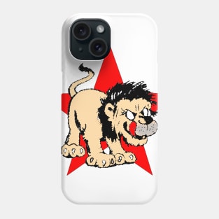 Hungry lion with out tongue and star in the background Phone Case