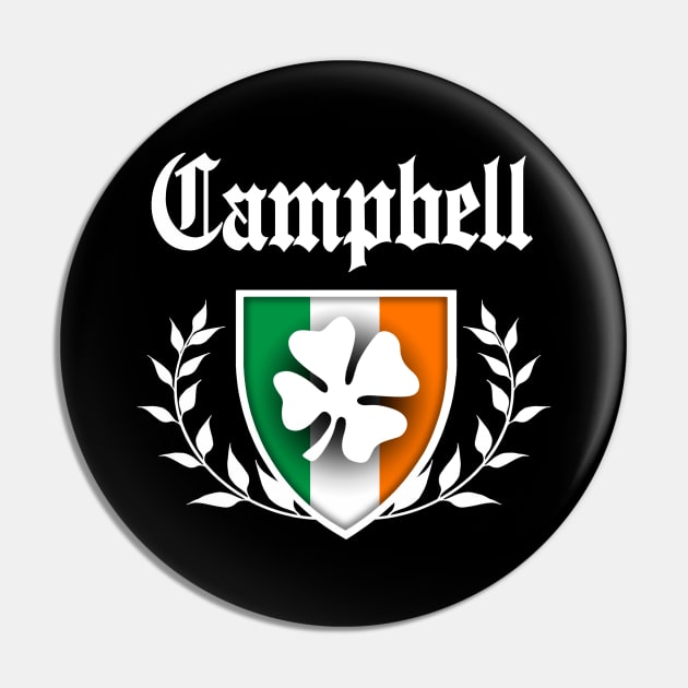 Campbell Shamrock Crest Pin by robotface