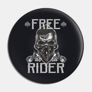 Free Rider cool Motorbike Skull Biker Gift Pin