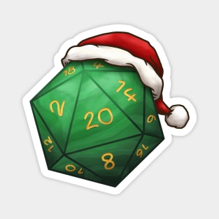 Christmas D20 Dice Green Magnet