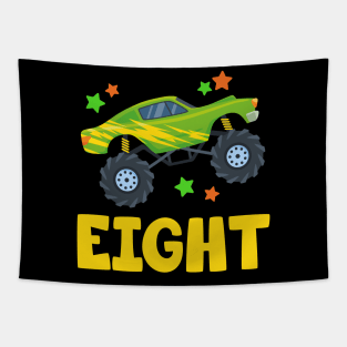 I'm 8 This Is How I Roll Monster Truck 8th Birthday GIft For Boys Toddler Kid Tapestry