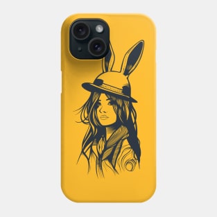 a girl in a rabbit hat Phone Case