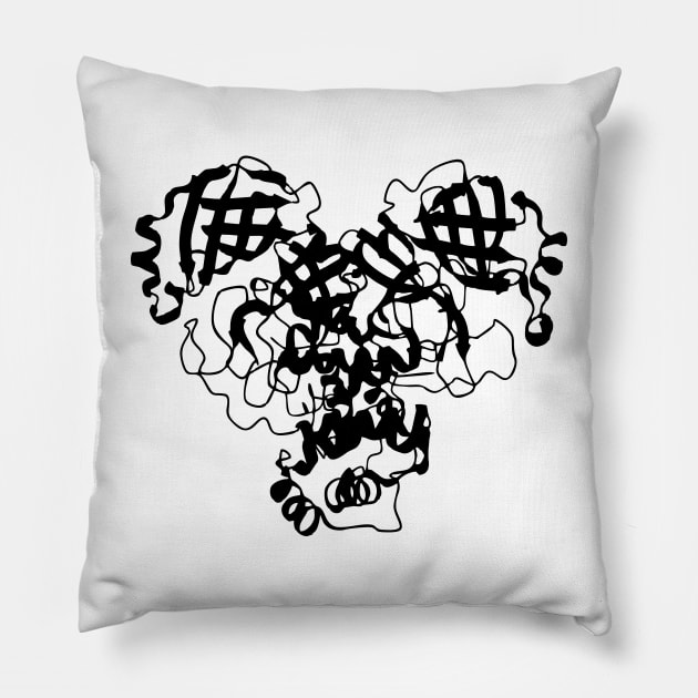 SARS-CoV-2 Main Protease Structure Pillow by RosArt100