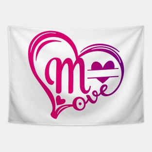 letter m monogram in the shape of love Tapestry