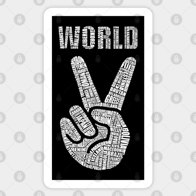 World Peace Hand Sign Language Cool Peace Sign Sticker Teepublic