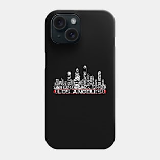 Los Angeles Baseball Team All Time Legends, Los Angeles City Skyline Vintage Phone Case