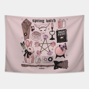 Pale Spring Witch Aesthetic Tapestry