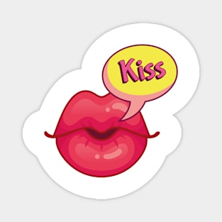 KISS ME KAWAII DESIGN ANIME MOUTH SEXY KAOMOJI LIPS EMOTICON CARTOON Magnet