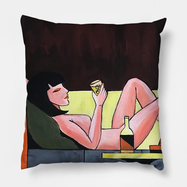 ballerina painting Pillow by Karroart