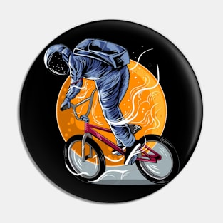 Astronaut riding bmx Pin