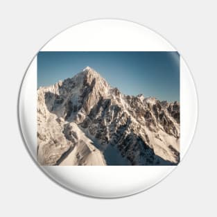 Rocky Snow Covered Mountain Peak Landscape Pin