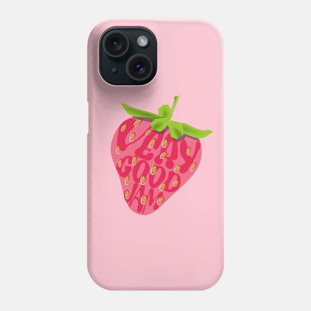 Very Good Jam - Red Strawberry with Red Lettering Phone Case by Lyrical Parser