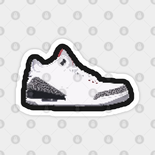 AIR JORDAN III RETRO PIXELATED ART SHOE COLLECTION Magnet by Buff Geeks Art