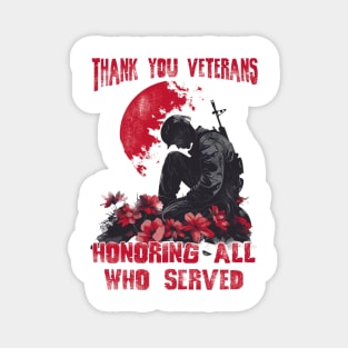 Vintage Veteran - Honoring All Who Served Thank You Veterans Magnet