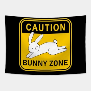 Caution Bunny Zone Tapestry