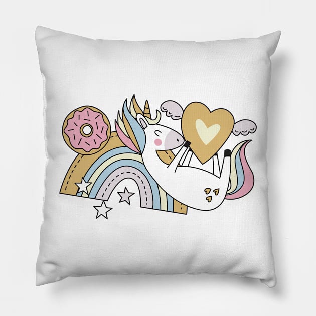 Sweet unicorn Pillow by melomania