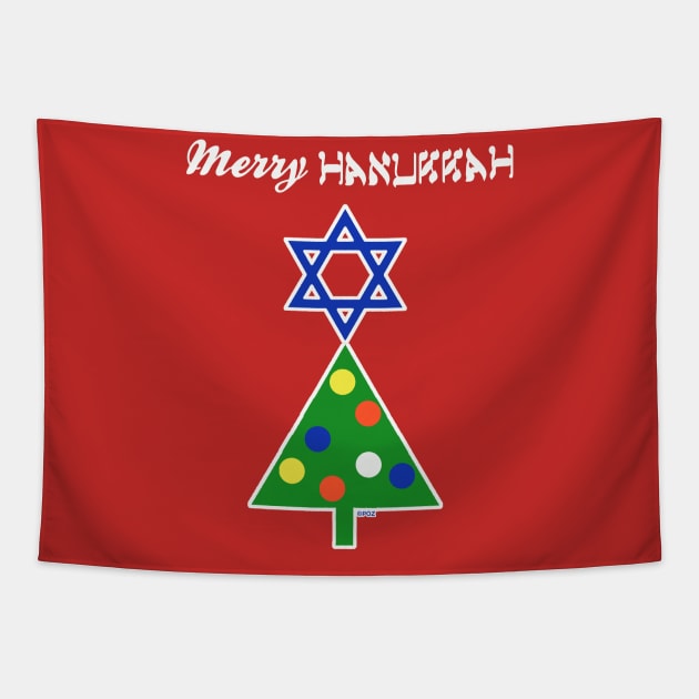 Merry Hannukah Tapestry by pozLOVE