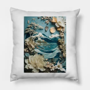 Paper Flower Ocean Pillow