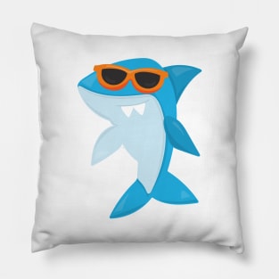 Cute Shark, Cool Shark, Shark With Sunglasses Pillow