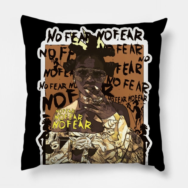 Bantu No Fear Pillow by Glass Table Designs