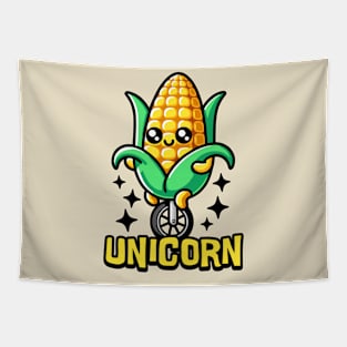 Unicorn! Cute Unicycle Corn Pun Tapestry