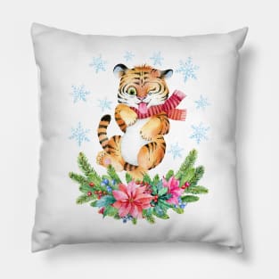 New Year Symbol 2022 - Tiger, Christmas Tiger Pillow