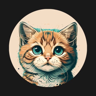 Colorful Cat Face Cat Kids - Love Cats T-Shirt