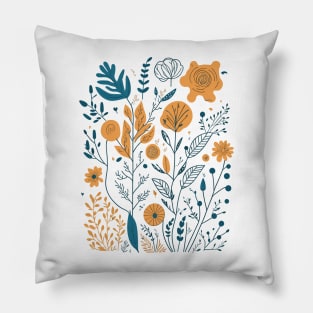 Bohemian Style Floral Shapes Pillow