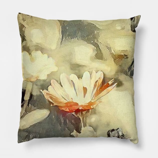 Wild flowers retro vintage painting Pillow by alcoshirts