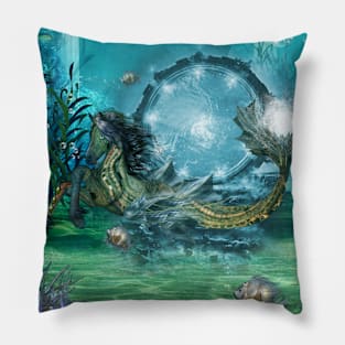 Awesome steampunk seahorse Pillow