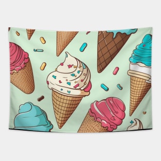 Ice Cream Pattern Illustration Design Birthday Gift ideas for Ice Cream Lovers Tapestry