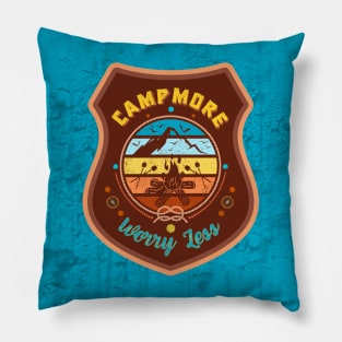 Camp More Worry Less Positive Affirmation Pillow