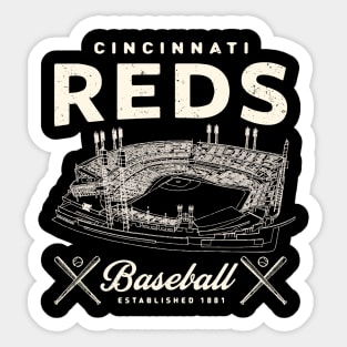 Cincinnati Baseball Skyline Cityscape Baseball Sticker for Sale by  NealseMajo