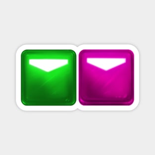 Beat Saber Blocks - Green & Fuchsia Pink Magnet