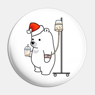 Christmas Boba Bear Loves Boba Too Much! Pin