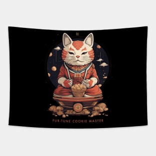 Fortune Cookie Master Asian Cat Tapestry