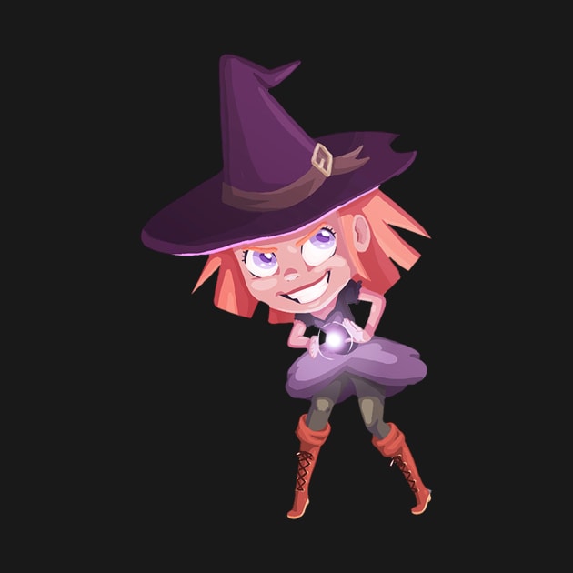 Little Purple Witch Girl by PaperRain