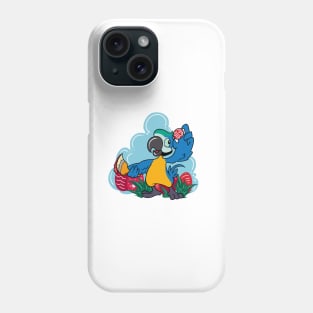 Parrot painting Easter eggs on Easter - Easter Parrot Phone Case