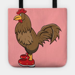 Brown Chicken With Shoes Tote