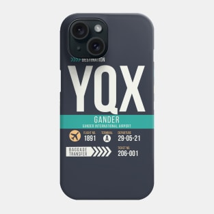 Gander (YQX) Airport Code Baggage Tag Phone Case