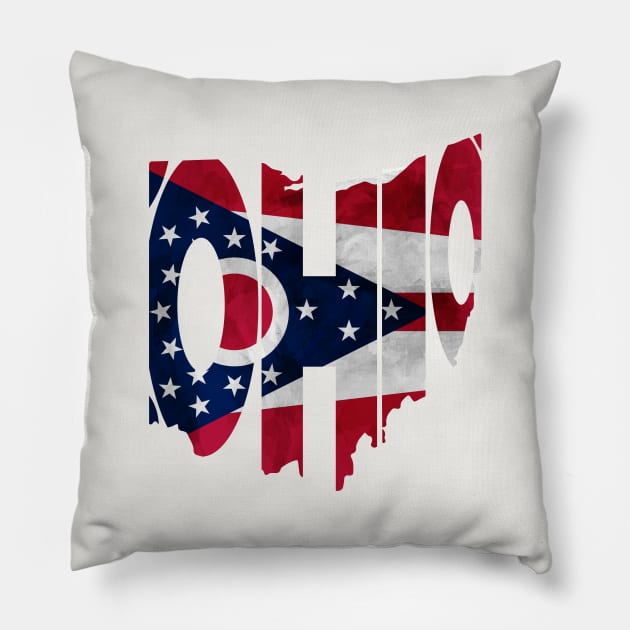 Ohio Typo Map Pillow by inspirowl