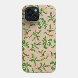 Coffee branch (with flowers) Phone Case