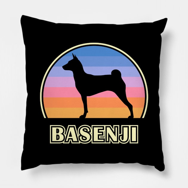 Basenji Vintage Sunset Dog Pillow by millersye